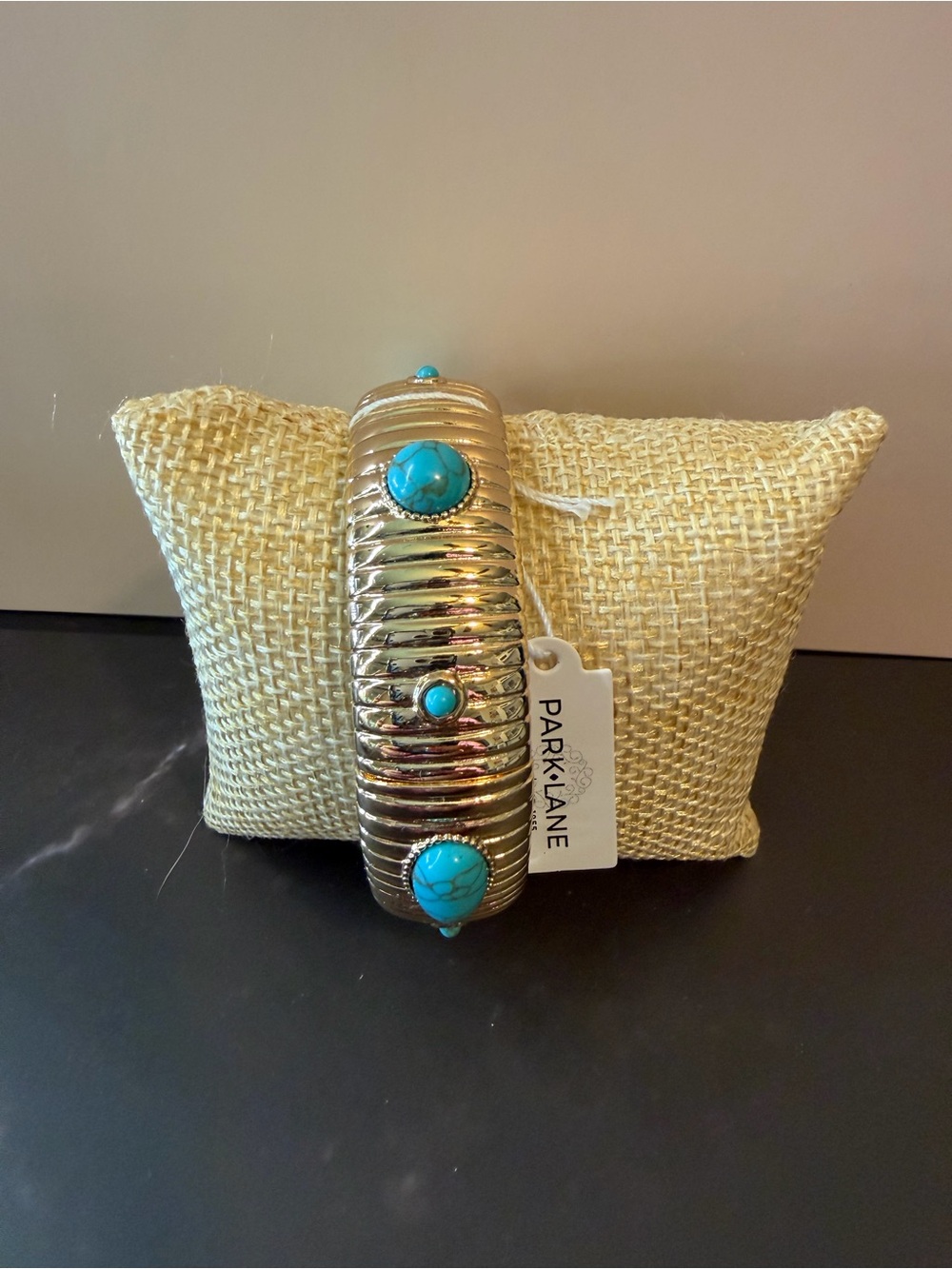 Park Lane Silver-Tone Cuff with Turquoise Cabochons